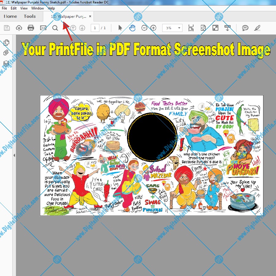 Punjabi Funny Sketch - Wallpaper - Digital Print File