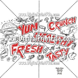 Food Sketch + Typography Wallpaper