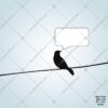 Backgrounds-Theme-Crow-Sitting-on-Wire-with-Callout
