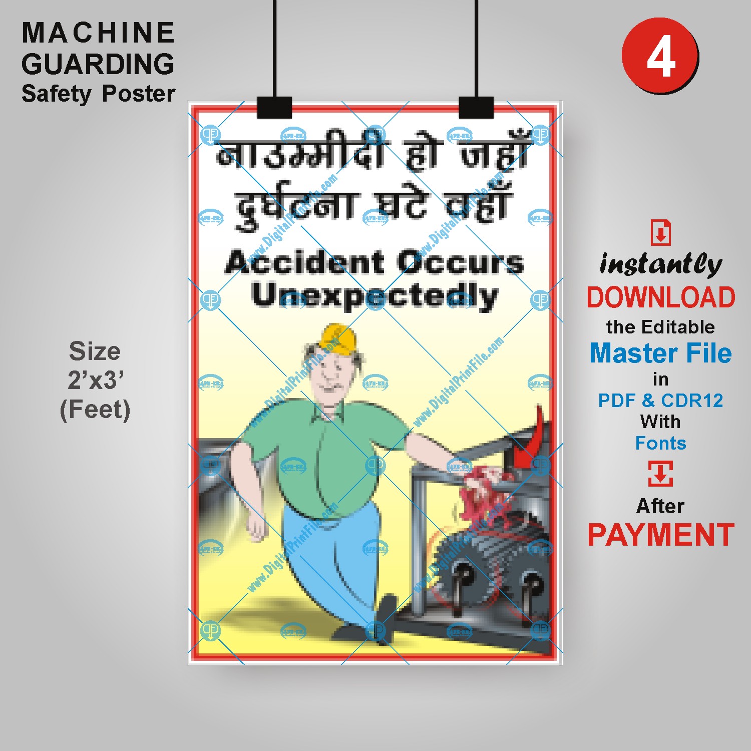 Accident Occurs Unexpectedly – Safety Poster