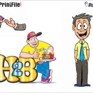 Cartoon Mascot Digital Hand Drawing