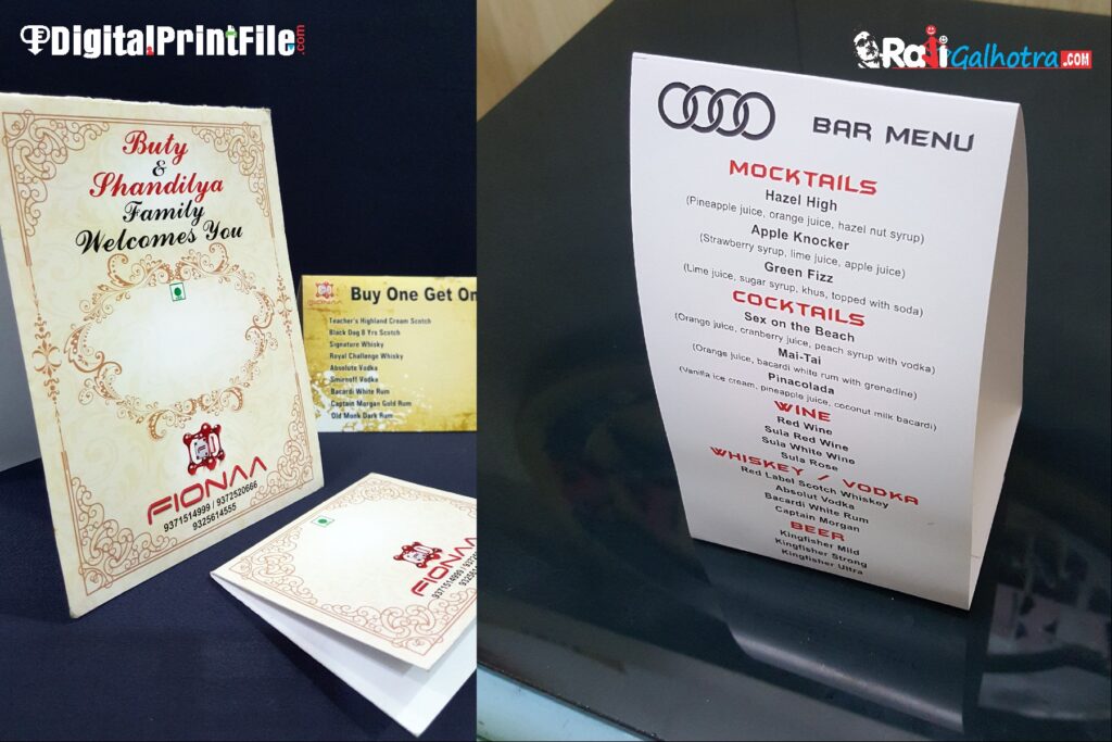Table Tent Card Designing - Digital Print File