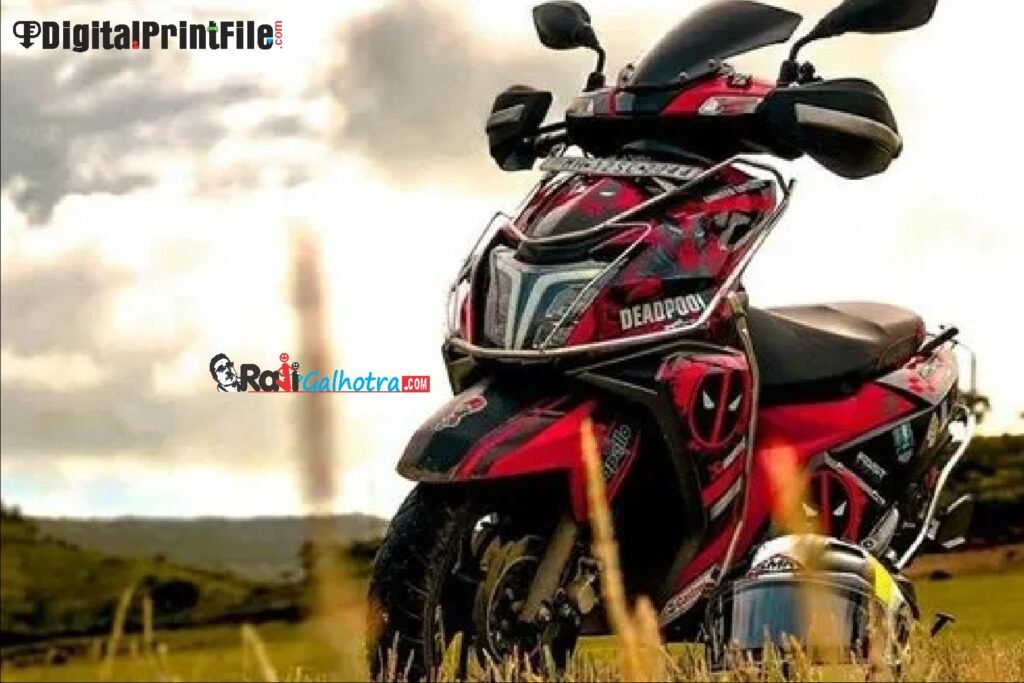 Two Wheeler Customized Body Graphics Designing - Digital Print File
