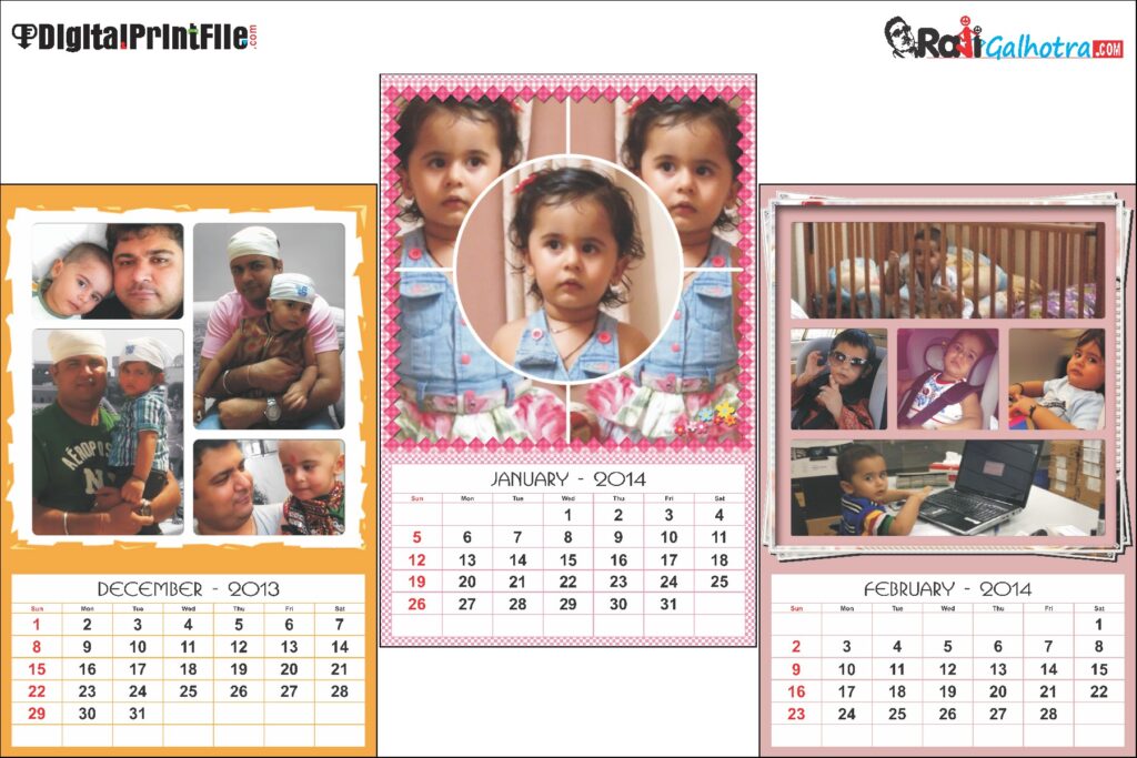 Wall Calendar Designing Digital Print File