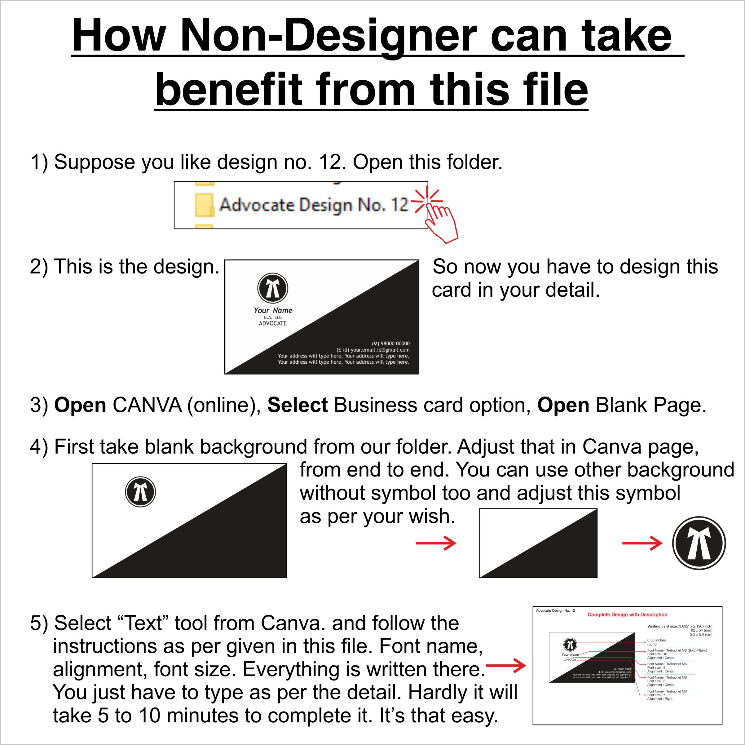 How Non-Designer can Edit Advocate Business Card in Canva
